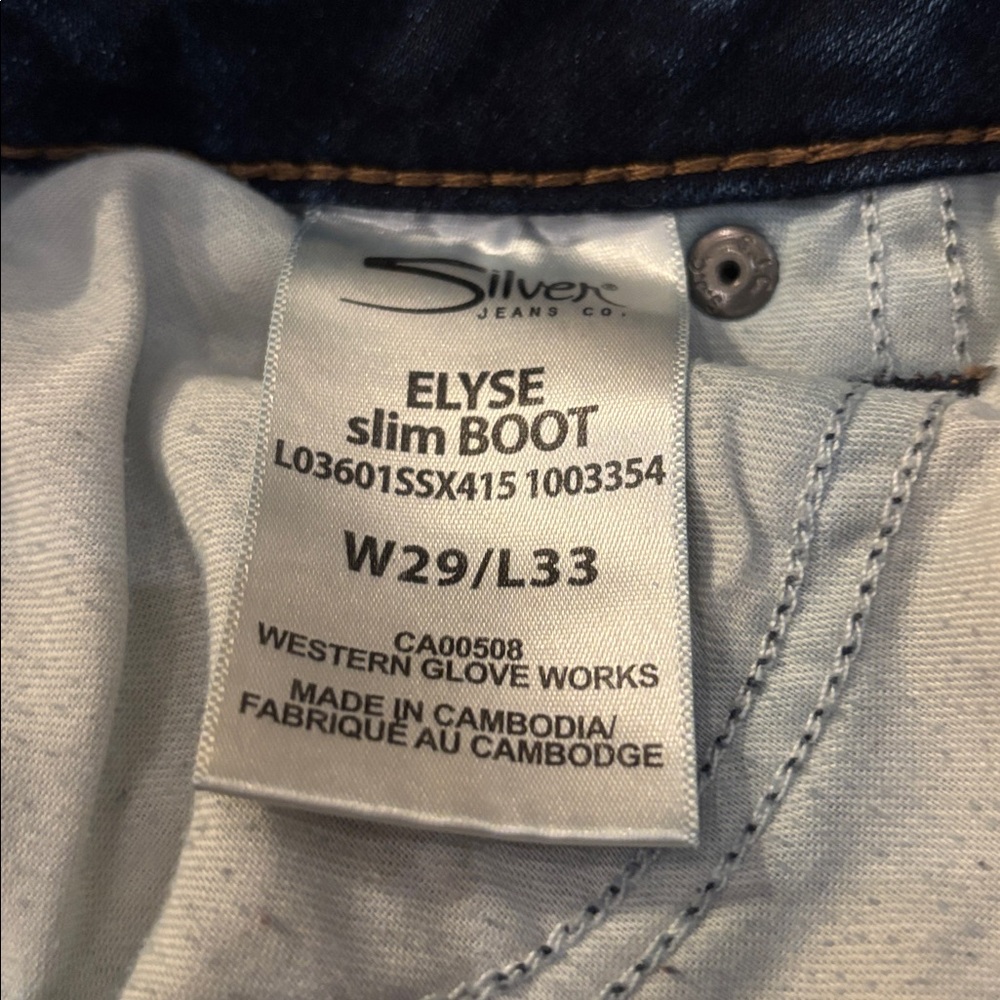 👛(ANY 2/$30) SILVER JEANS Elyse Slim Bootcut Distressed/Ripped 29 x 33 - Picture 8 of 8
